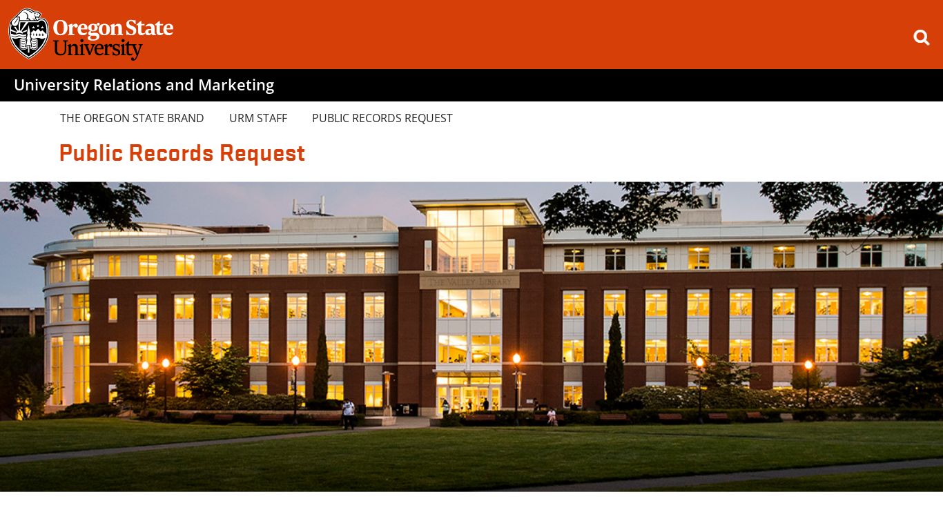 Public Records Request - Oregon State University